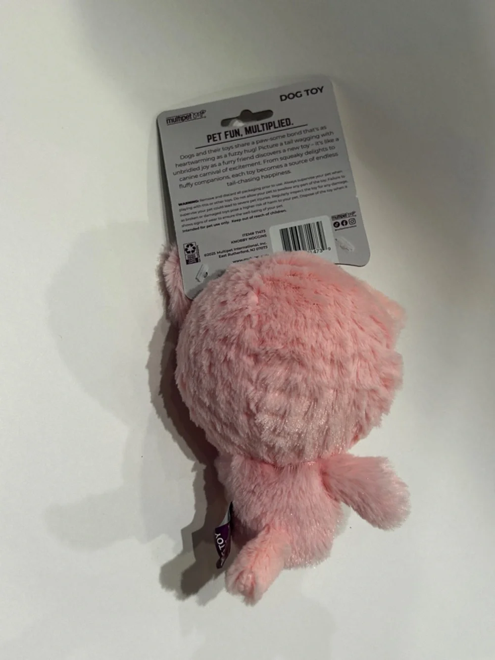 Multi pet Dog toy Pink Plush Pig Squeaky Toy Bumpy Head fur baby puppy doggies
